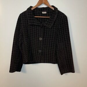 HABITAT CLOTHES TO LIVE‎ IN Brown Black Houndstooth Button Blazer Jacket Women S